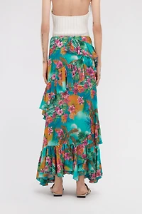 Hawaii Print Long Skirt