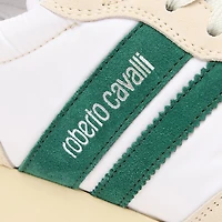 White Running Shoes With Snake-Print Detail