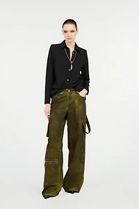 Long Black Wool-Blend Shirt