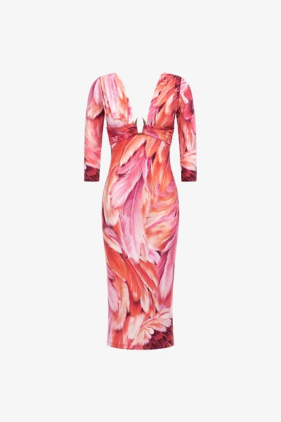 Plumange Print Midi Dress