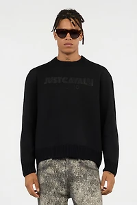 Black Sweater With Embossed Logo