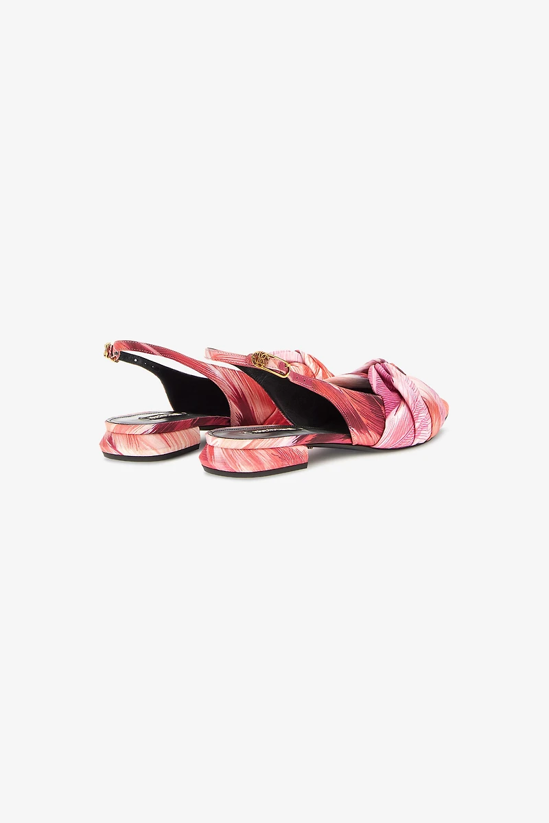 Le Pettegole slingback with Plumage print