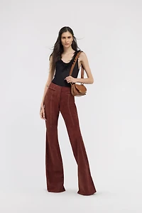 Black Ribbed Knit Top With Frayed Trim