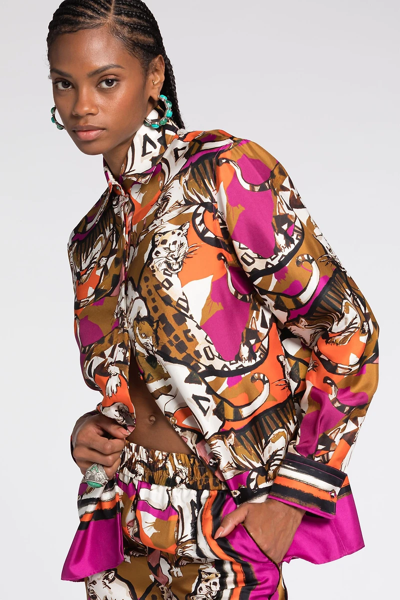 Wild Cat-Print Shirt