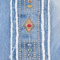 Jeans With Stud And Stone Pattern