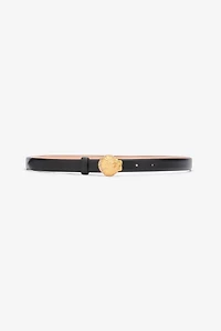Leather Belt with Shell Buckle