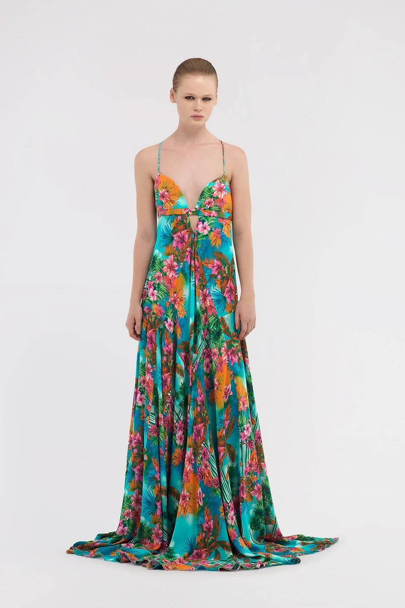 Long dress Hawaii print