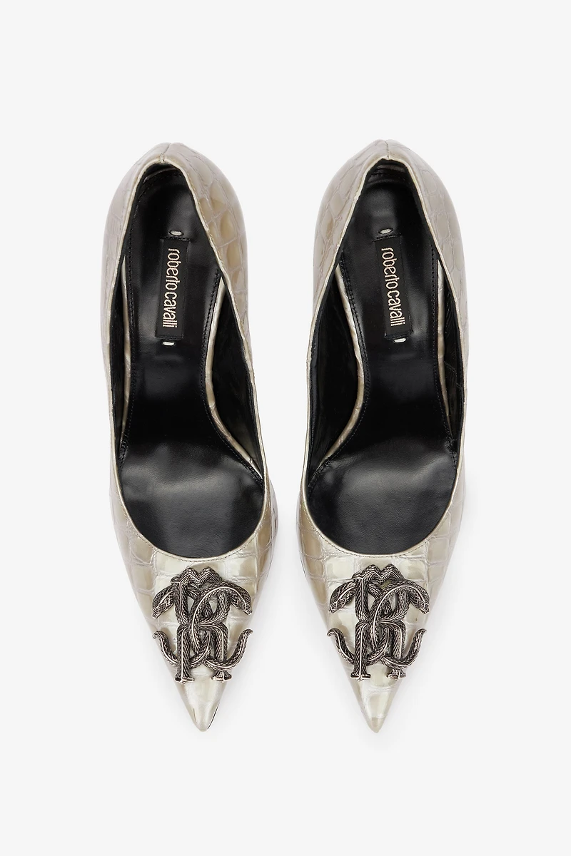 Pumps With Mirror Snake Monogram