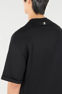 Rose-Print T-Shirt With Logo