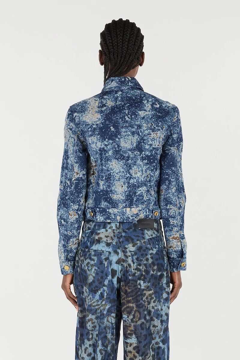 Denim Jacket With Discoloration