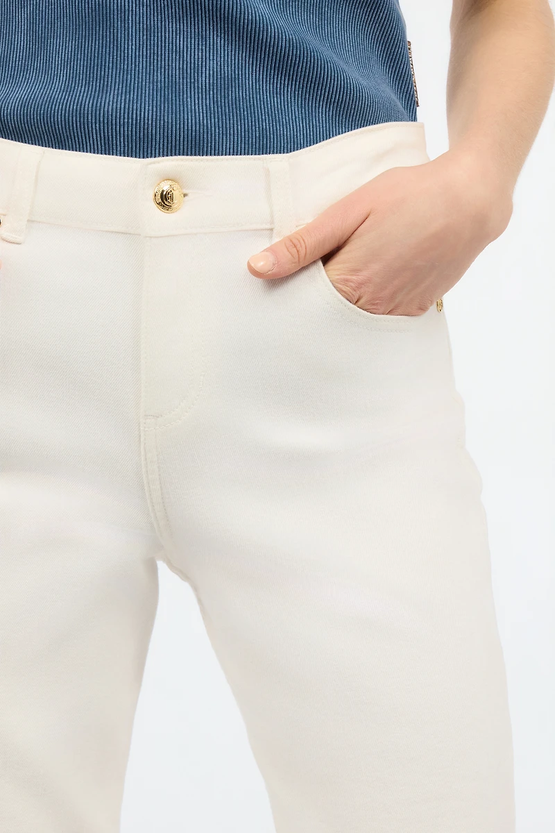 Flared Stretch Cotton Pants