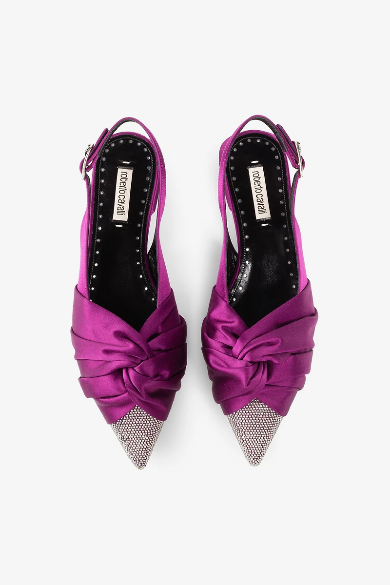 Knot-detail crystal-embellished ballerina shoes