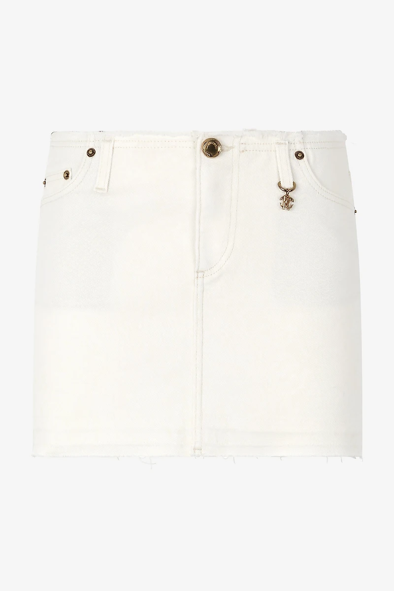Frayed Denim Miniskirt