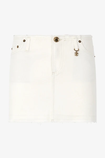 Frayed Denim Miniskirt