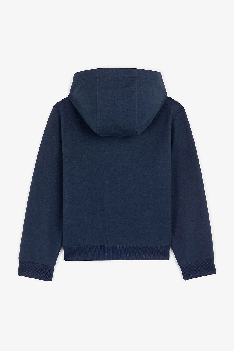 Logo-embroidered zipped hoodie