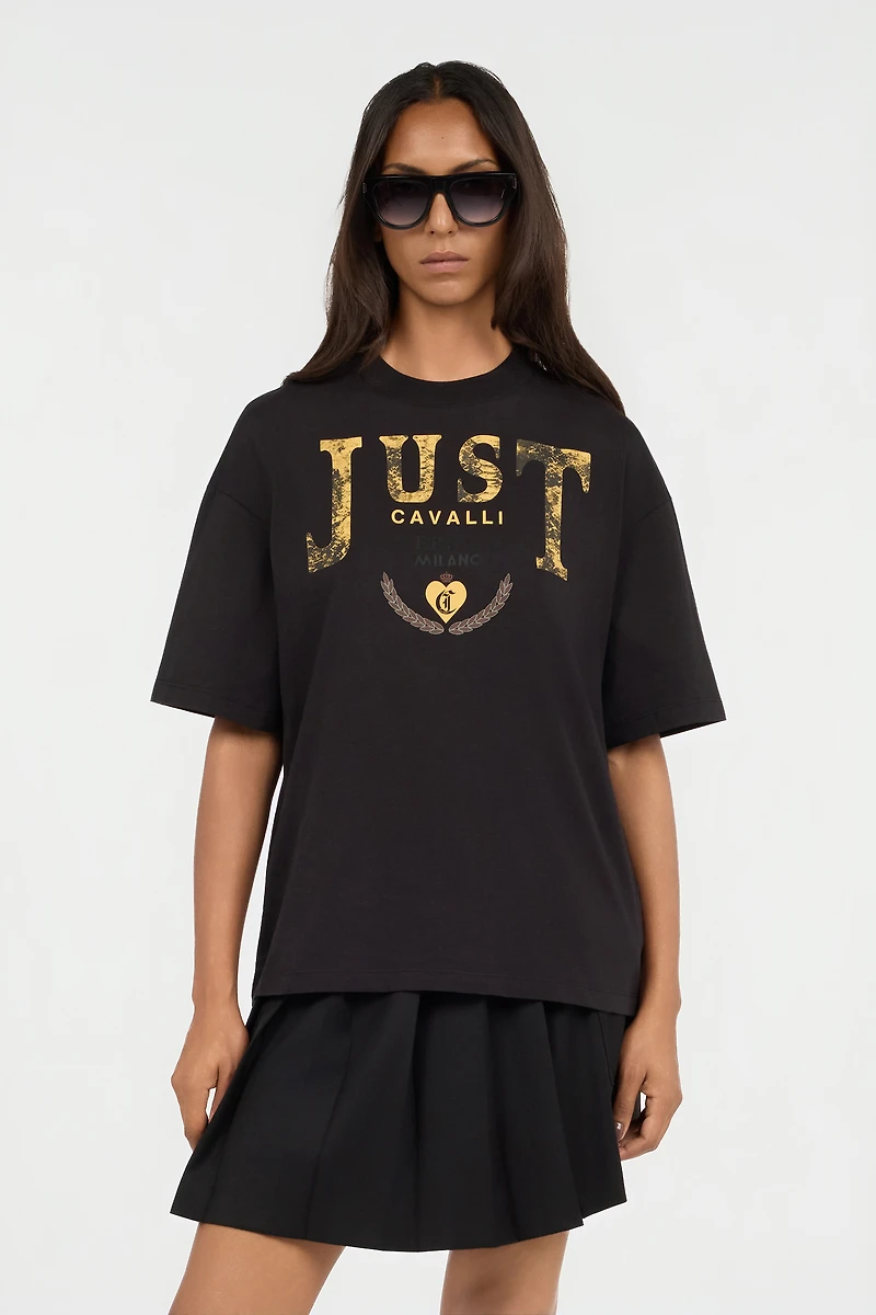 Black T-Shirt With Lovers Club Print