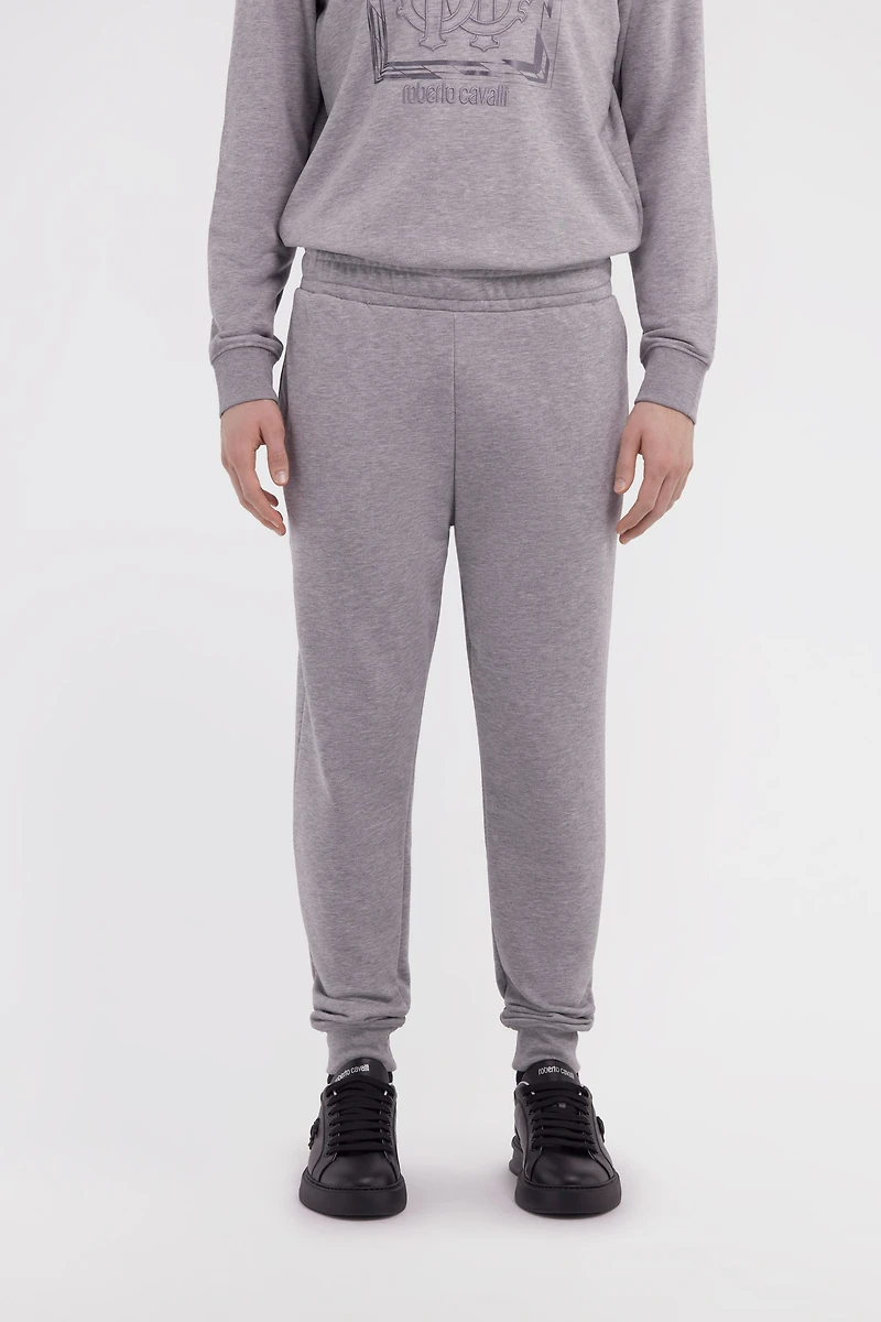 Grey Trousers Joggers With Logo