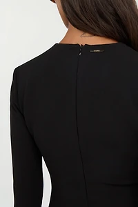 Black Mini Dress With Sequin Insert