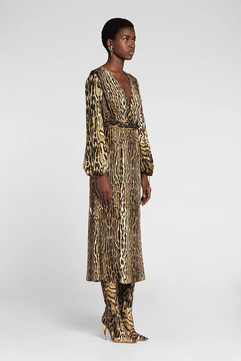 Ocelot-Print Dress