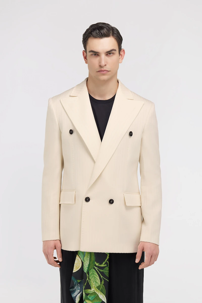 Ivory Double-Breasted Jacket