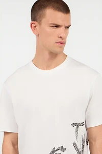 White Cotton T-Shirt With Graphic Print