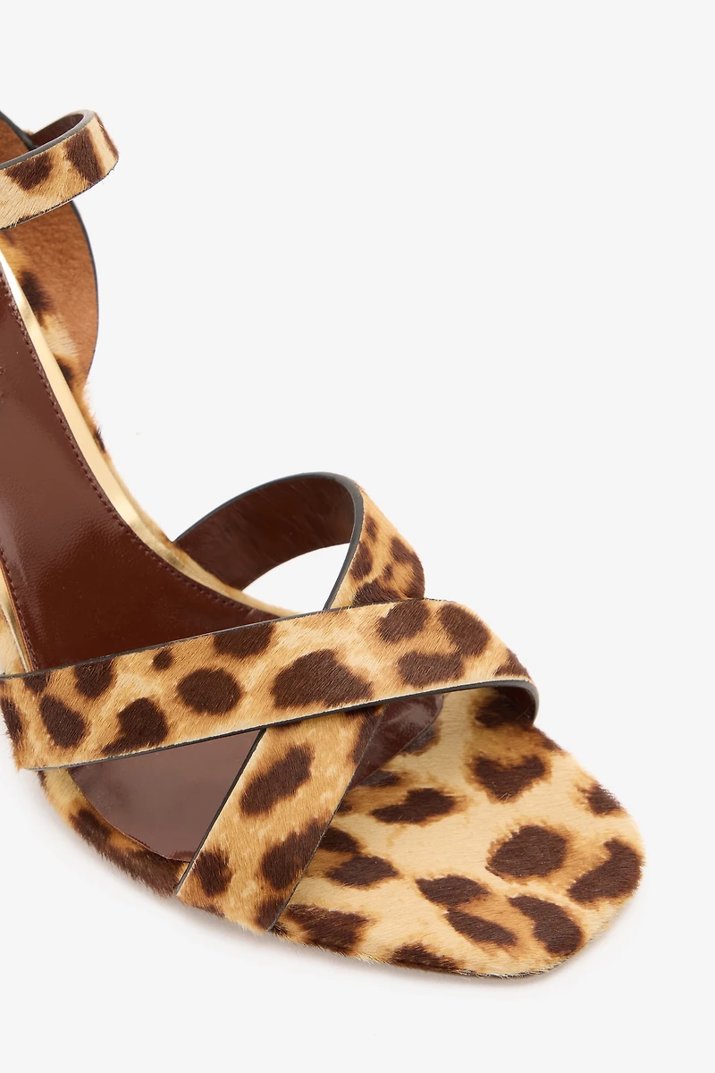 Hairy Cheetah Skin Sandals