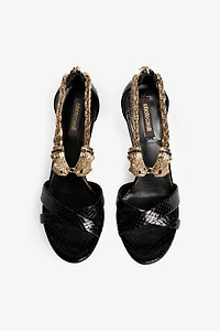 Sandals with jewel panther head