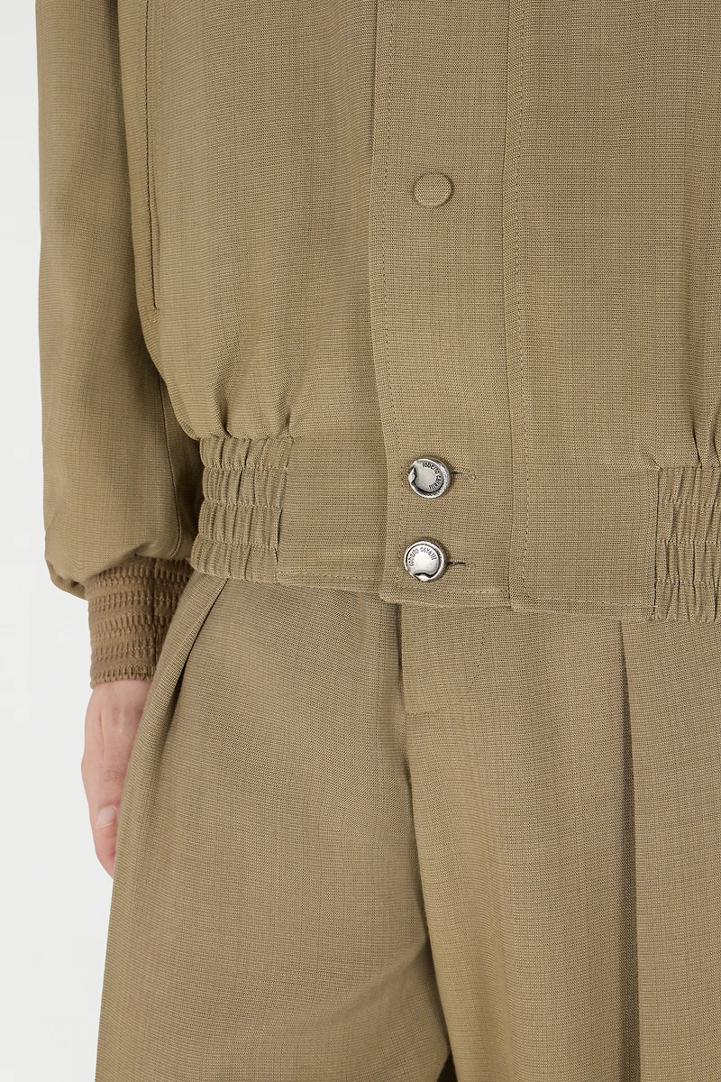 Buttoned Bomber Jacket