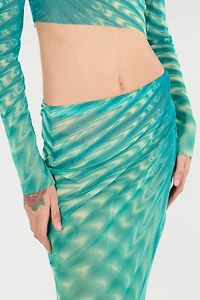 Psychedelic-Print Top And Skirt Set