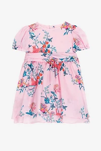 Floral And Jaguar-Print Silk Dress