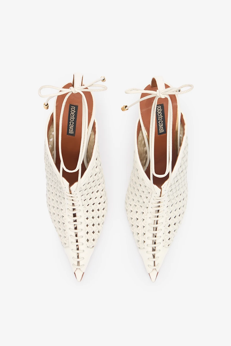 Lace-Up And Openwork Mules