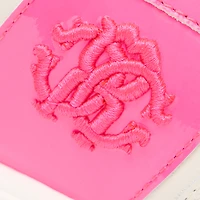 White And Pink Leather Running Shoes With Monogram RC