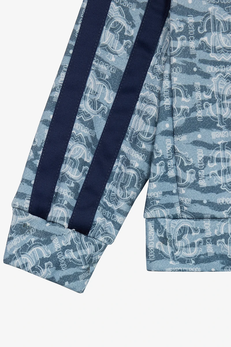 Sweatshirt With Zipper And All-Over Print