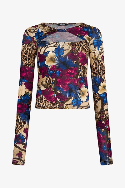 Flower Leopard Print T-Shirt
