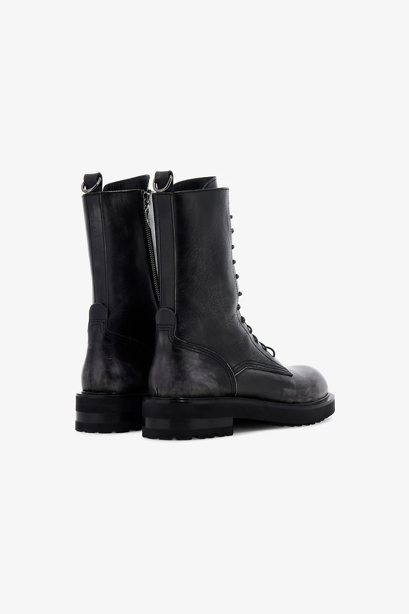 Leather Lace-Up Boots