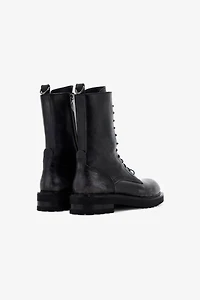 Leather Lace-Up Boots