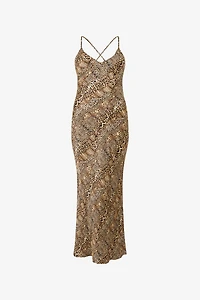 Silk Dress With Jaguar, Cheetah And Leopard Print
