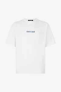 Cotton T-Shirt With Dragon And Logo