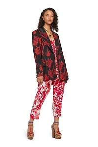 Hydrangea print cropped trousers