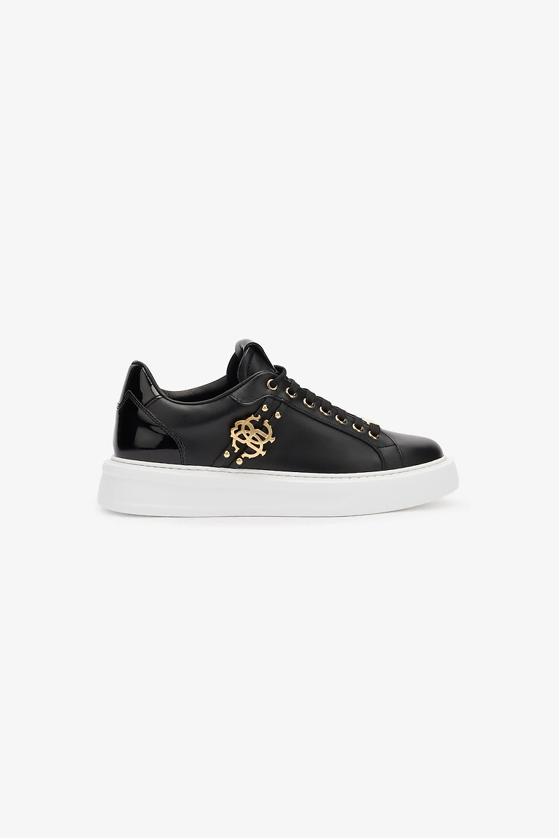 Leather Sneakers With Golden Details