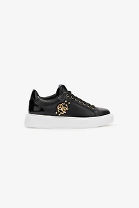 Leather Sneakers With Golden Details