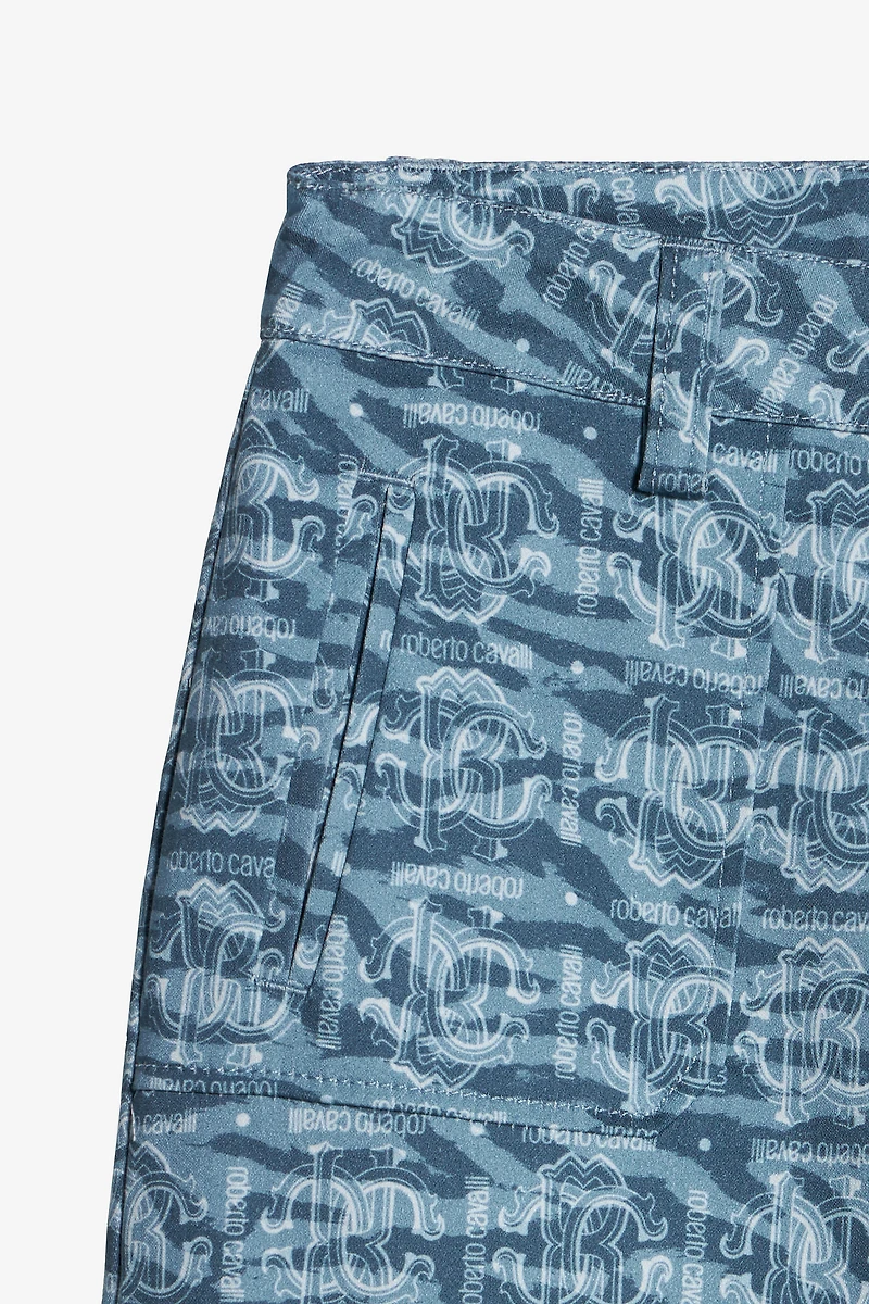 Pants With All-Over Branded Print