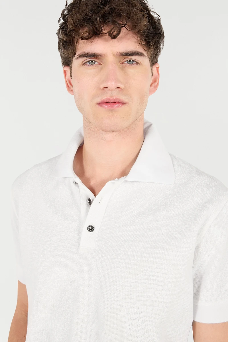 Snake Scale-Print Polo