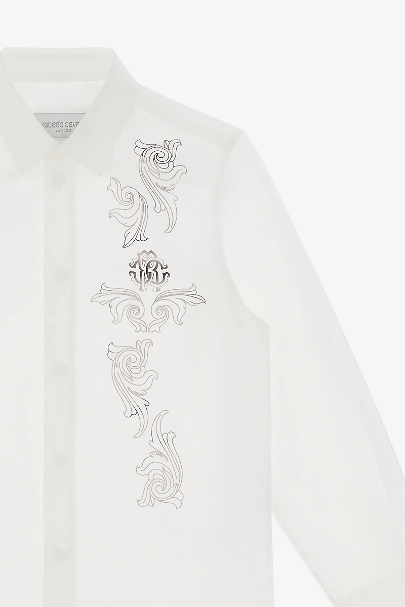 Baroque Embroidered White Shirt