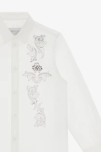 Baroque Embroidered White Shirt