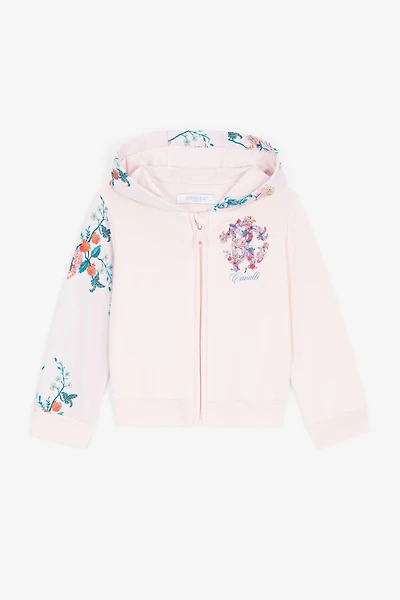 Floral And Jaguar-Print Cotton Hoodie