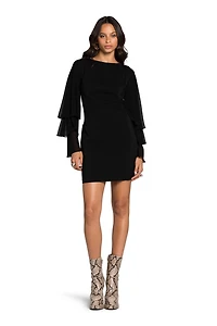 Open-back panelled minidress