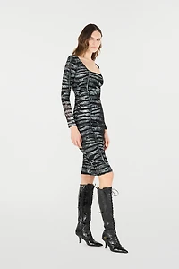 Dress With Tiger Skin And Zebra Motif