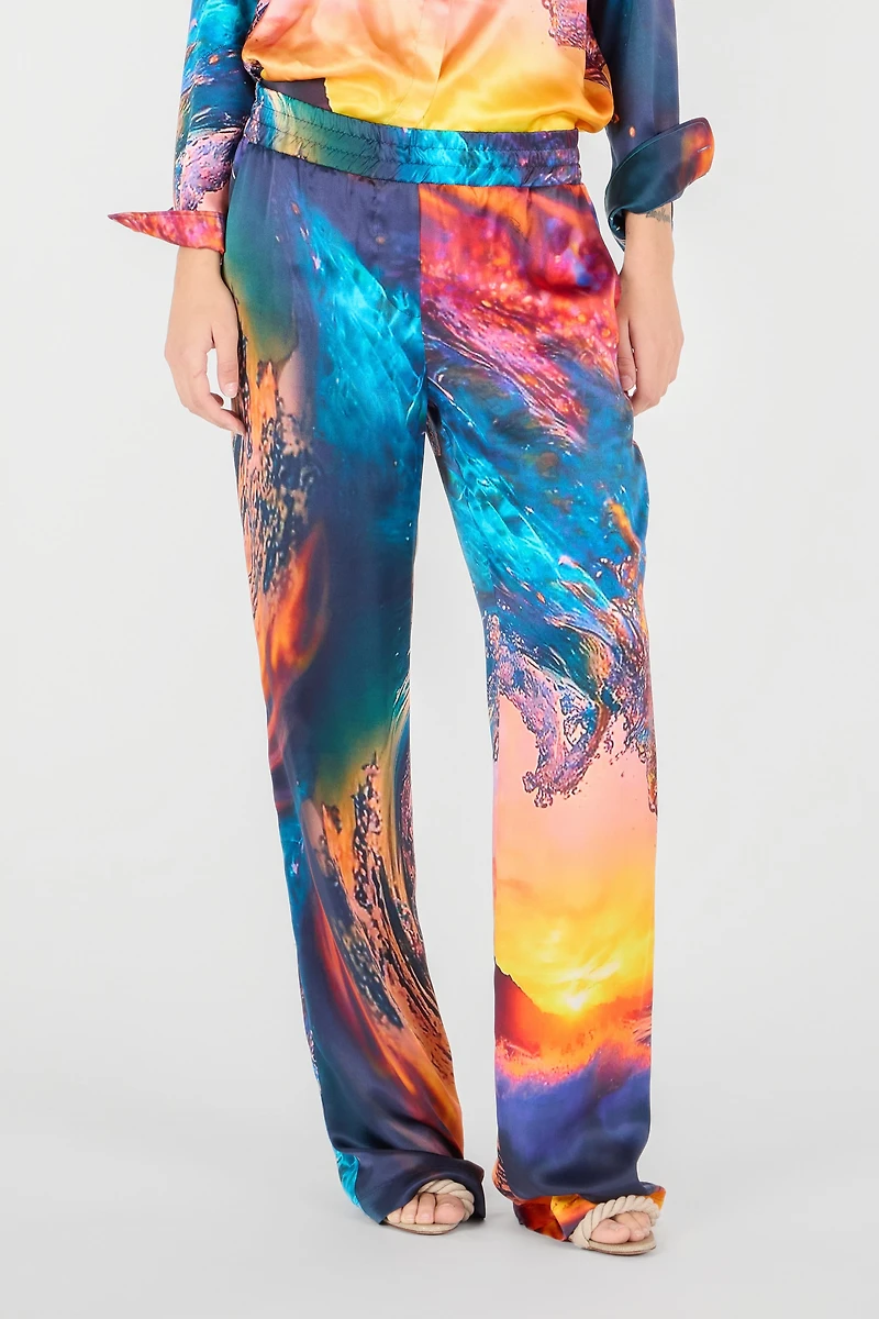 Itaca Print Silk Trousers