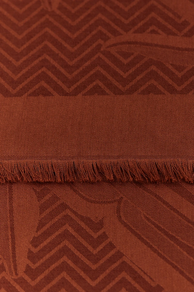 Jacquard Shawl with Mirror Snake Monogram